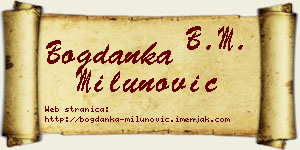 Bogdanka Milunović vizit kartica